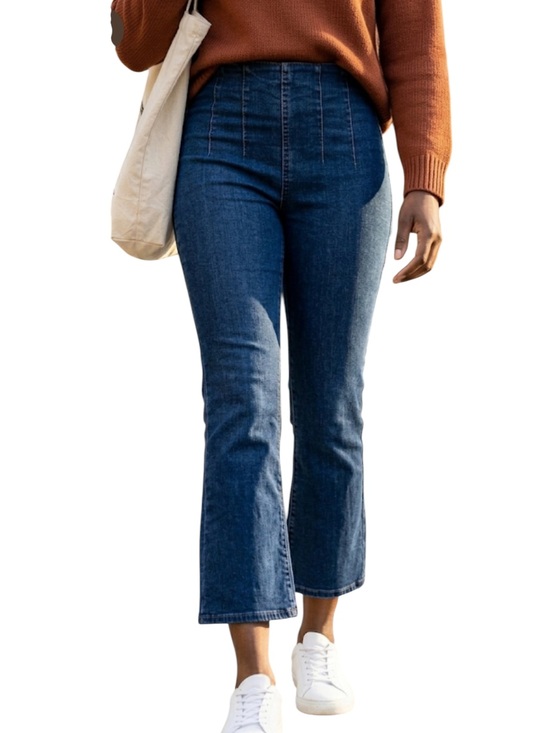 Free People Denim - Free People High Rise Dark Wash Pull On Crop Flare Jeans 27
F